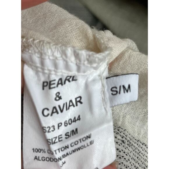 PEARL & CAVIAR Sz S/M Green Ivory Cotton Zakar Maxi Dress NWT - Picture 12 of 12